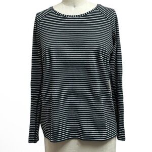 Lululemon Emerald Long Sleeve Modern Stripe Heathered Black White